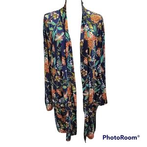 Ulla Popken Floral Print Cardigan w/ Pockets Sz 24/26